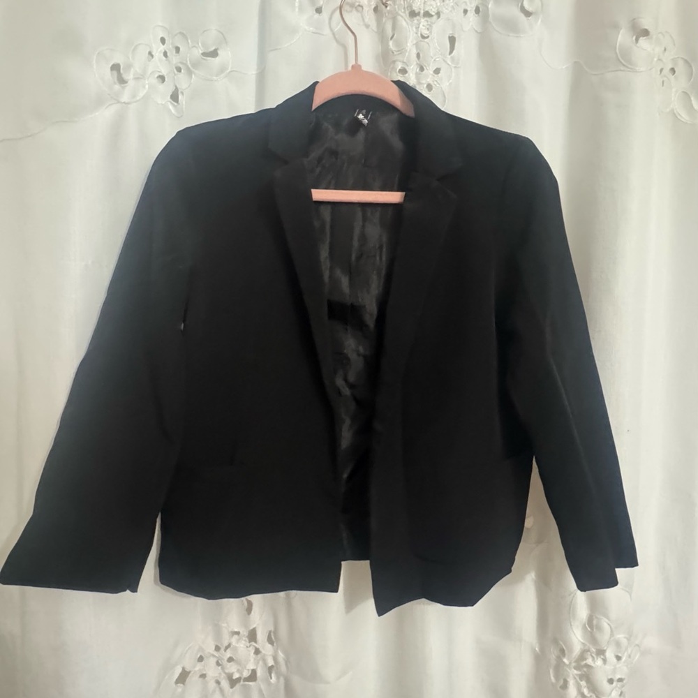 Poof Couture Brand Black Blazer, With Lining